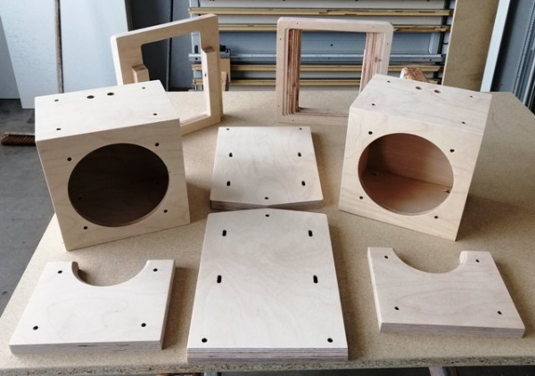 Referenz-T Holzaufbauteile für Hornaufsatz, nach Achenbach Akustik